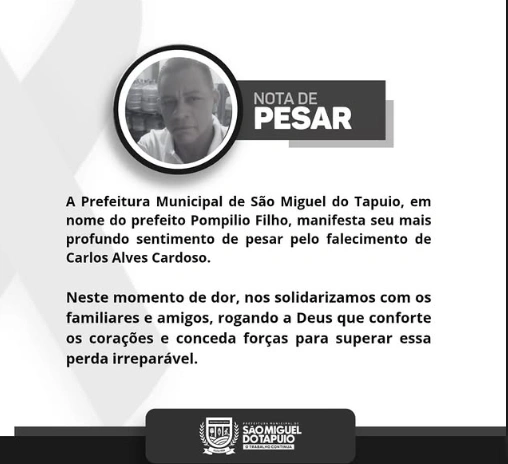 Prefeito Pompilim lamentou a morte de Carlos Alves Cardoso