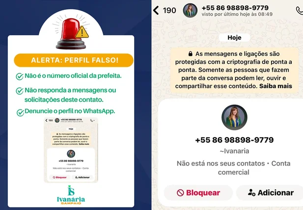 Prefeitura alerta para golpe com perfil falso usando nome da prefeita Ivanária Sampaio