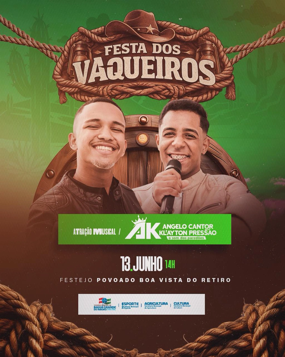 Prefeitura de Baixa Grande do Ribeiro anuncia Festa dos Vaqueiros no povoado Boa Vista do Retiro