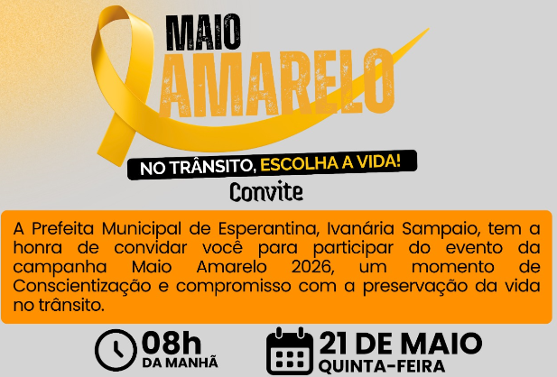 Prefeitura de Esperantina promove evento da campanha Maio Amarelo no Centro Esportivo