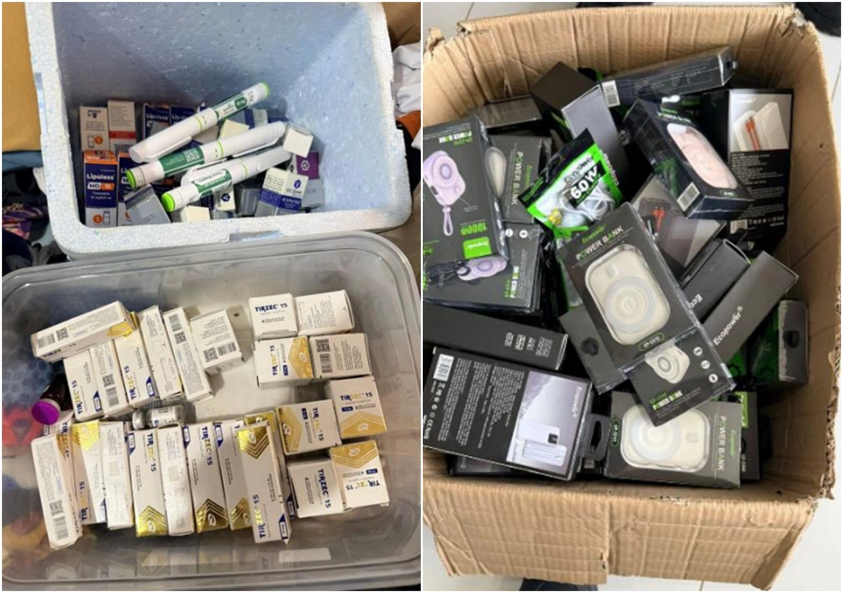 Produtos apreendidos com o alvo da operação Falso Clique