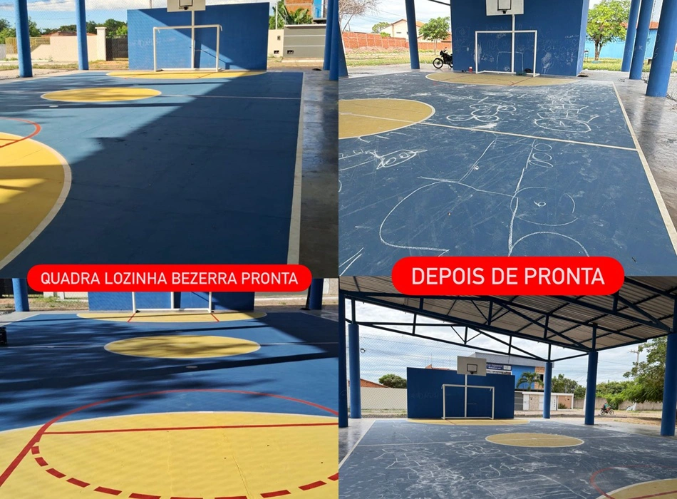 Quadra esportiva em fase final de reforma é alvo de vandalismo em Parnaíba