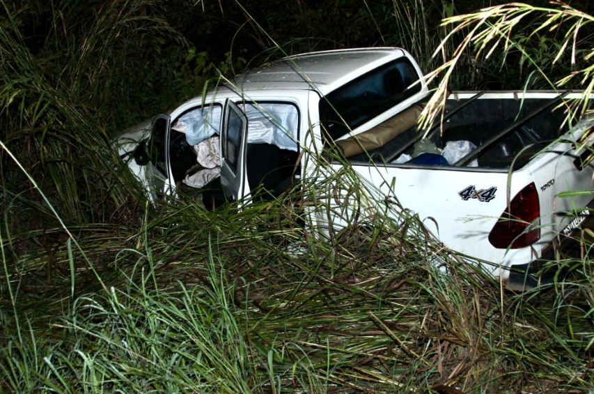 Toyota Hilux envolvida no acidente