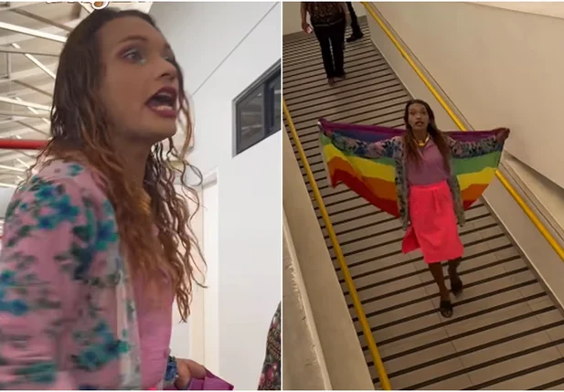 Travesti faz protesto em frente ao gabinete do vereador Petrus Evelyn
