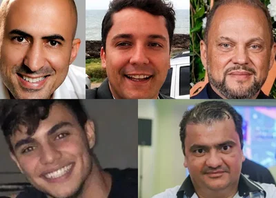 Wellington Oliveira, Fernando Souto Moreira e Leonardo Berganholi (acima); Arthur Berganholi e Hemerson Cleiton (sobreviventes)