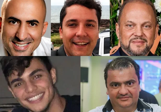 Wellington Oliveira, Fernando Souto Moreira e Leonardo Berganholi (acima); Arthur Berganholi e Hemerson Cleiton (sobreviventes)