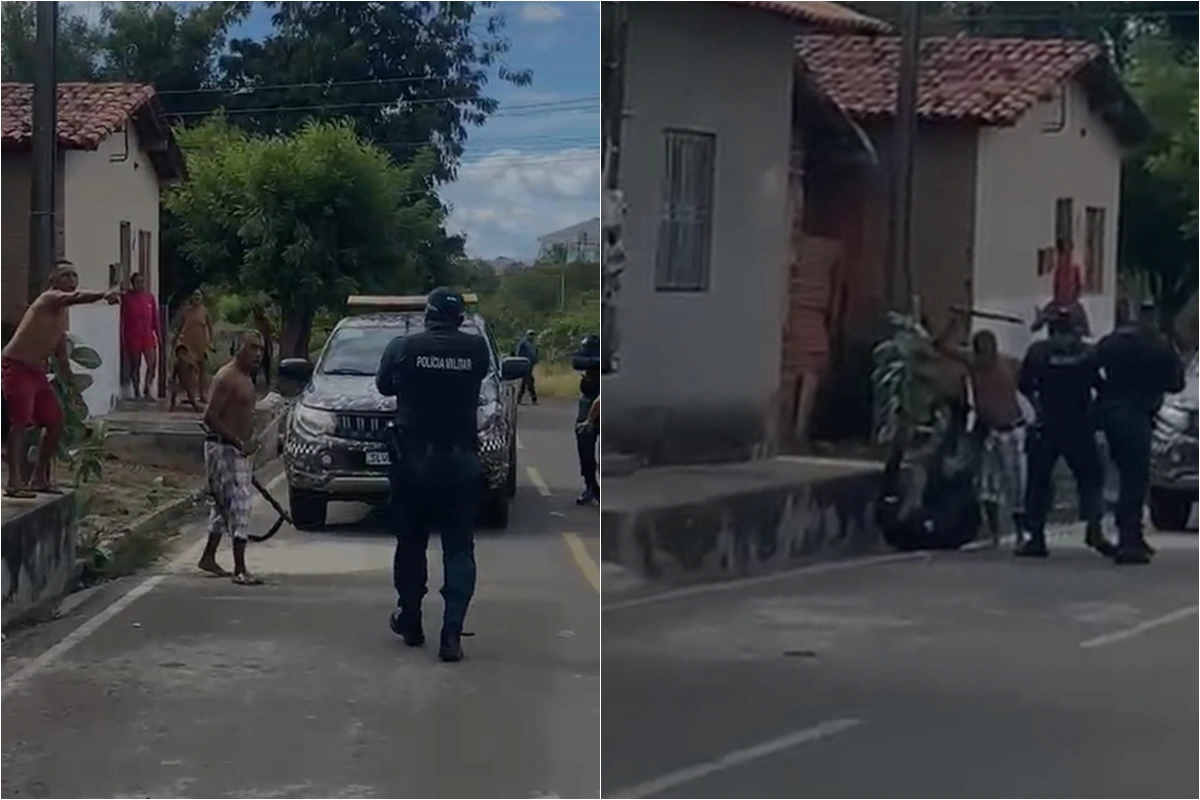 Carlito portava um facão e avançou em direção aos policiais