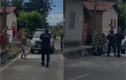 Carlito portava um facão e avançou em direção aos policiais