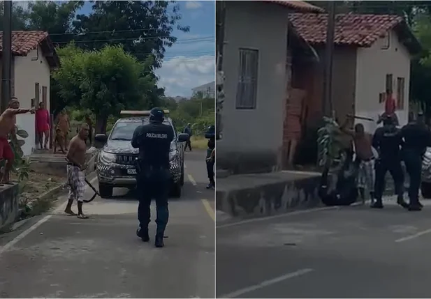 Carlito portava um facão e avançou em direção aos policiais