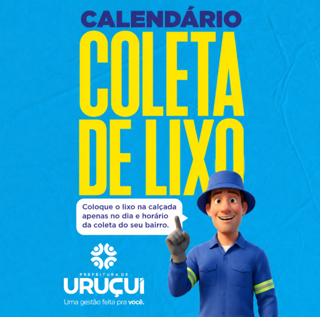 Coleta de lixo em Uruçuí tem calendário diário divulgado pela Prefeitura