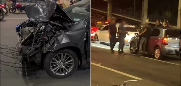 Colisão entre oito veículos na BR 316