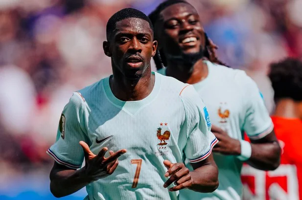 Com hat-trick de Dembélé, França goleia Noruega e confirma liderança da chave