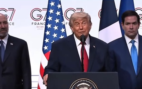 Donald Trump durante coletiva