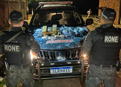 Droga apreendida com dois suspeitos presos pelo BPRone em Teresina