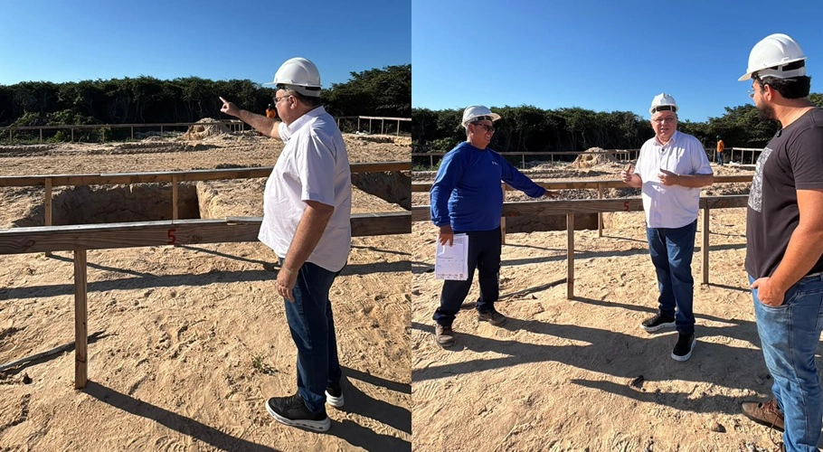 Florentino Neto visita obra do Hospital Universitário de Parnaíba