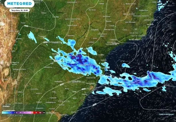 Frente fria mantém alerta para tempestades em quatro Estados nesta terça