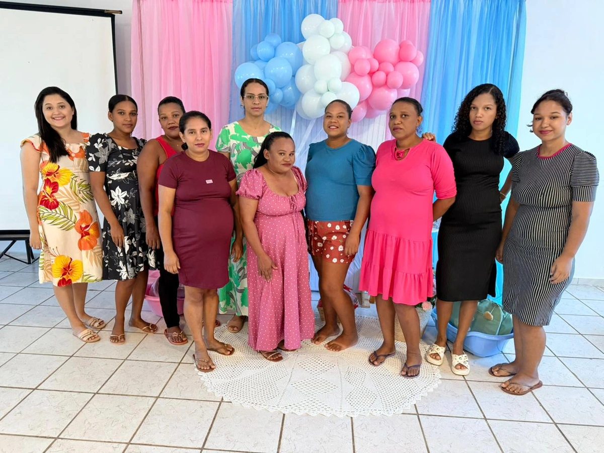 Gestantes recebem enxovais, oficina de automaquiagem e orientação nutricional em Jardim do Mulato