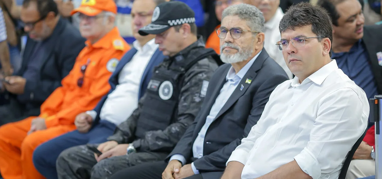Governador Rafael Fonteles e secretário de Segurança Antônio Luiz no lançamento do app Motorista Seguro