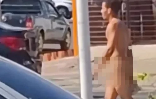 Homem é flagrado andando pelado na Avenida Frei Serafim em Teresina