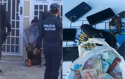 Homem foi baleado em troca de tiros com policiais, e com ele foram apreendidos diversos itens roubados
