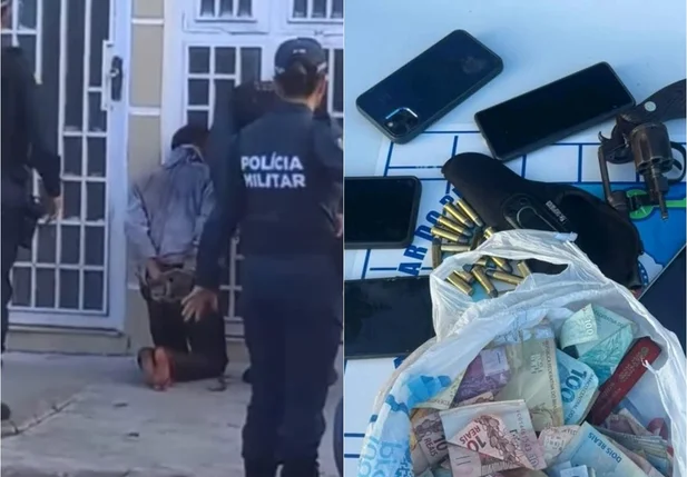 Homem foi baleado em troca de tiros com policiais, e com ele foram apreendidos diversos itens roubados