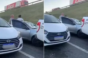 Homem persegue ex-namorada e destrói carro após flagrá-la com atual em SP