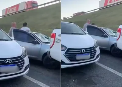Homem persegue ex-namorada e destrói carro após flagrá-la com atual em SP