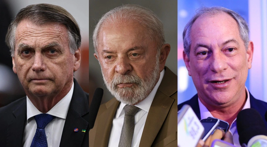 Jair Bolsonaro, Lula e Ciro Gomes