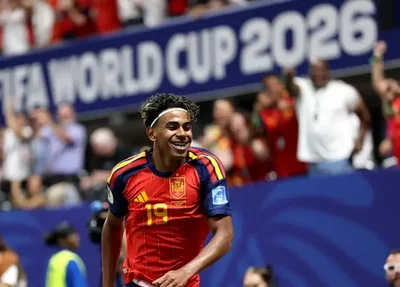 Lamine Yamal marcou seu primeiro gol em Copa do Mundo contra a Arábia Saudita.