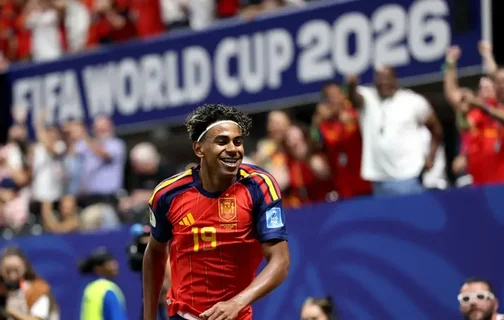 Lamine Yamal marcou seu primeiro gol em Copa do Mundo contra a Arábia Saudita.