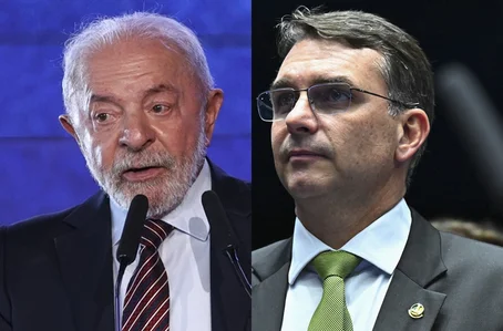Lula e Flávio Bolsonaro