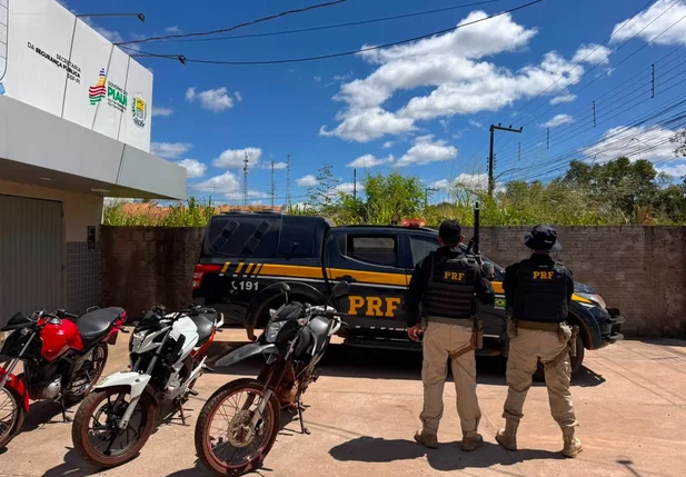 Motocicletas apreendidas pela PRF