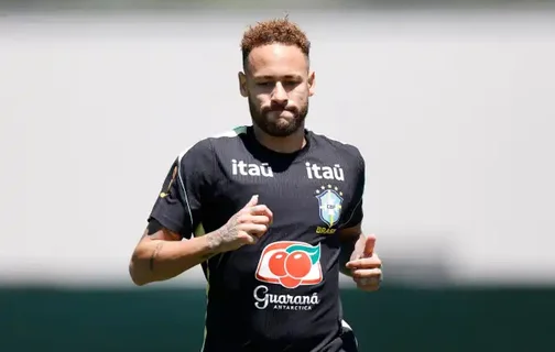 Neymar em treino da Seleção Brasileira durante a Copa do Mundo