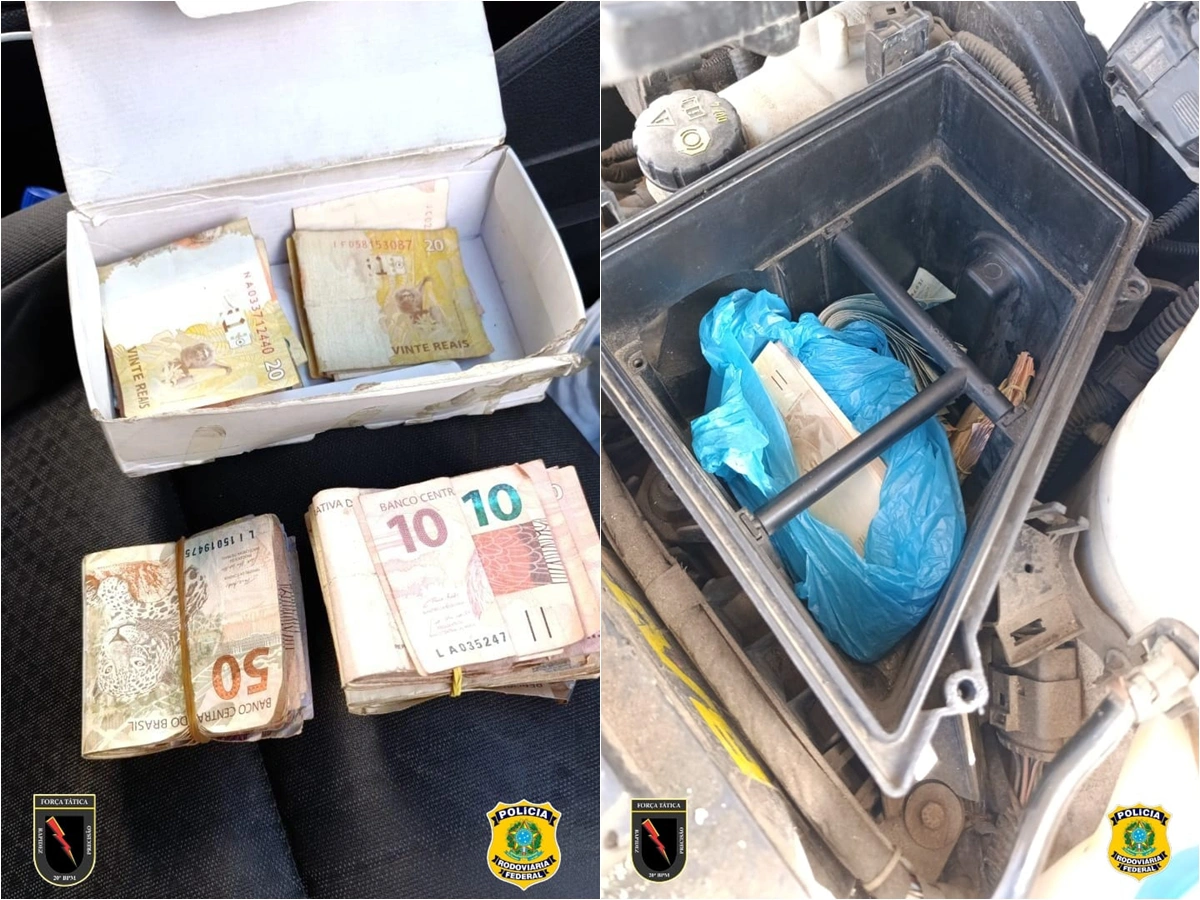 Notas falsas estavam escondidas em compartimento oculto do veículo