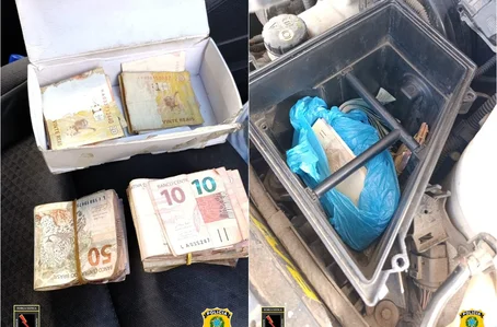 Notas falsas estavam escondidas em compartimento oculto do veículo
