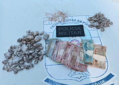 PM apreende adolescente com drogas e dinheiro durante patrulhamento em Amarante