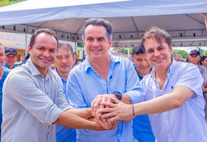 Prefeito Pedro Gomes, Roger Linhares e senador Ciro Nogueira inauguram obras