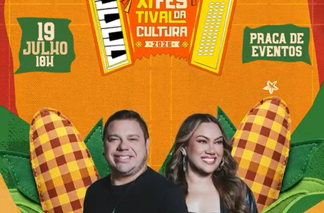 Prefeitura anuncia XI Festival da Cultura de Aroazes com show de Claudiney & Juliana