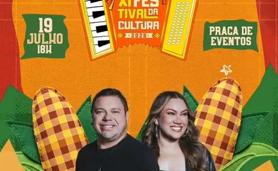 Prefeitura anuncia XI Festival da Cultura de Aroazes com show de Claudiney & Juliana