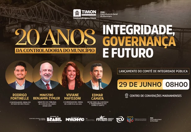Prefeitura de Timon lança Comitê de Integridade Pública em evento que marca os 20 anos da Controladoria do Município