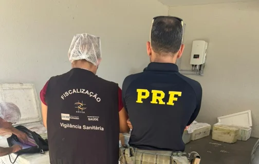 PRF apreende 100kg de queijo e 550kg de pescado sem nota fiscal na BR 343 em Parnaíba