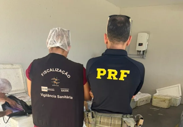 PRF apreende 100kg de queijo e 550kg de pescado sem nota fiscal na BR 343 em Parnaíba