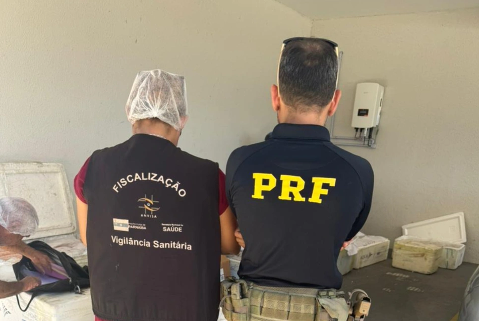 PRF apreende 100kg de queijo e 550kg de pescado sem nota fiscal na BR 343 em Parnaíba