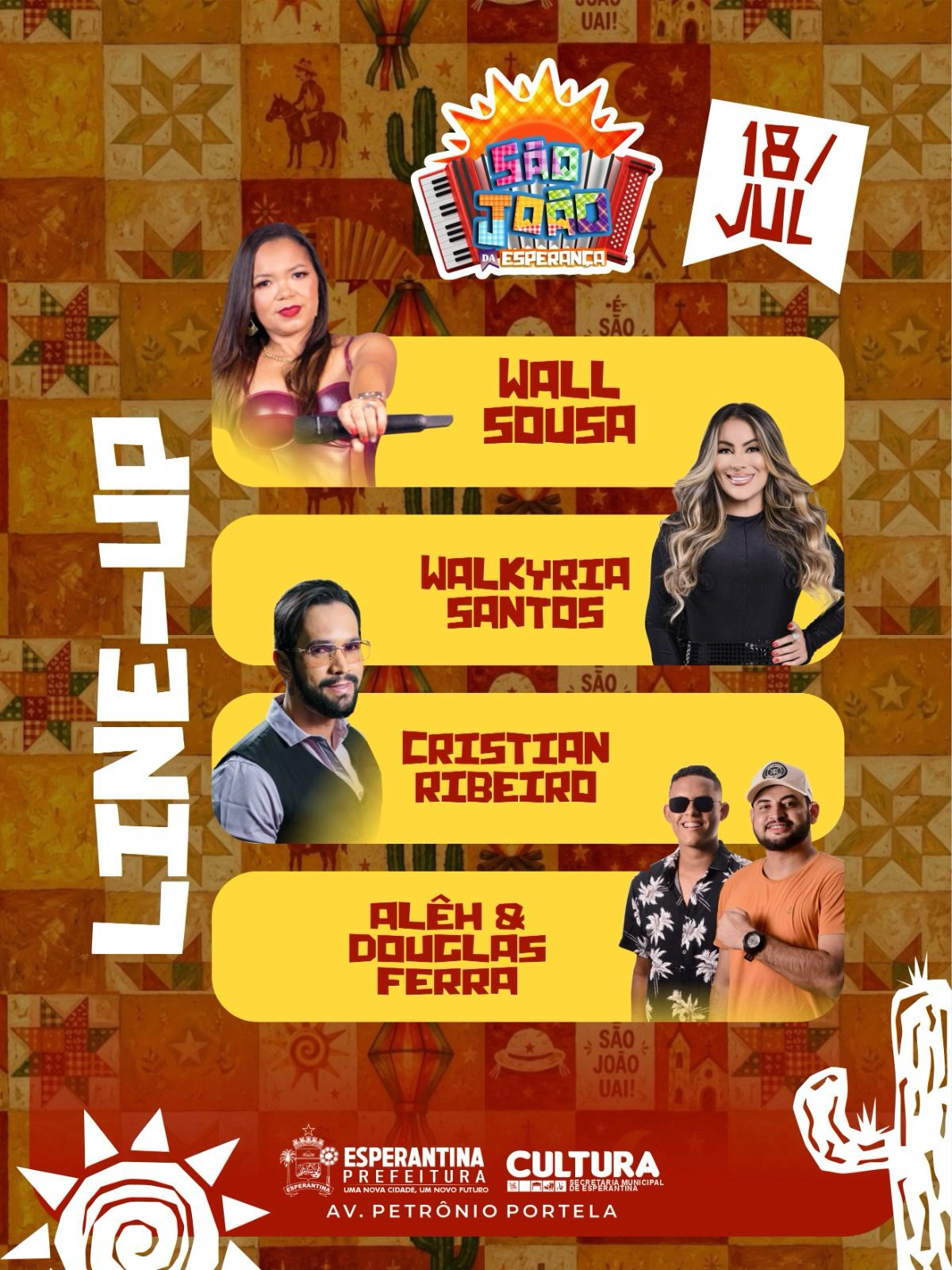 Programação do dia 18 de julho