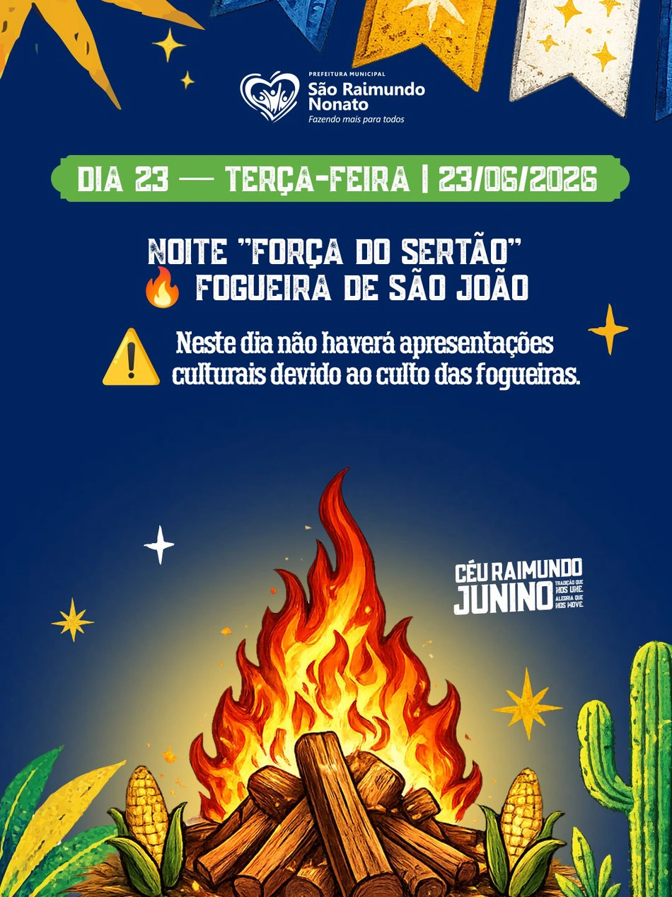 Programação do dia 23 de junho