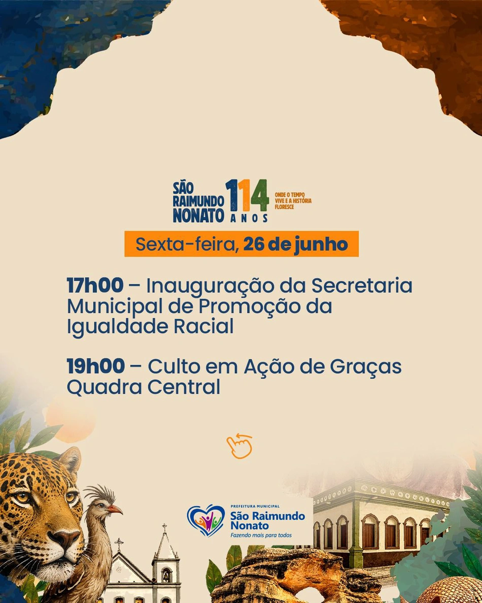 Programação do dia 26 de julho