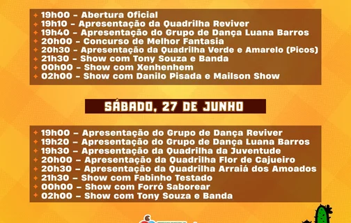 Programação São João em Santo Antônio de Lisboa