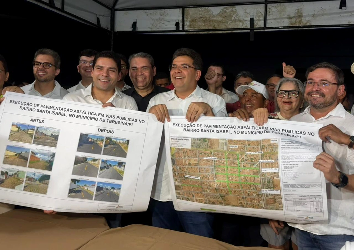 Rafael Fonteles e Leonardo Sobral vistoriam ruas asfaltadas e sinalizadas na zona leste de Teresina
