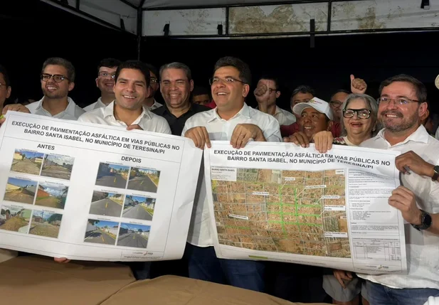 Rafael Fonteles e Leonardo Sobral vistoriam ruas asfaltadas e sinalizadas na zona leste de Teresina