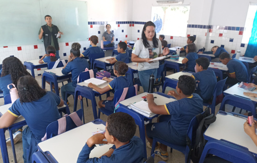 Secretaria de Meio Ambiente realiza campanha de conscientização sobre poluição sonora na Escola Municipal Arica Leal